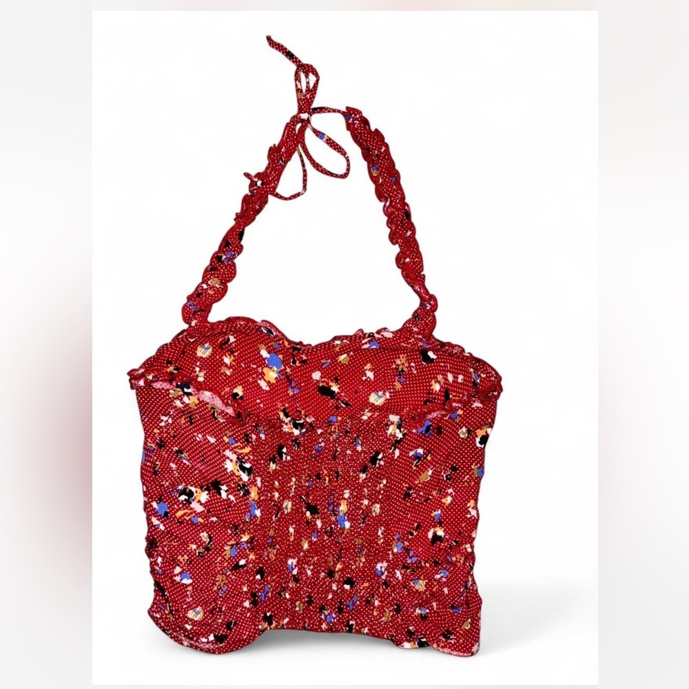 Free People Red Floral Halter Top - Picture 2 of 6